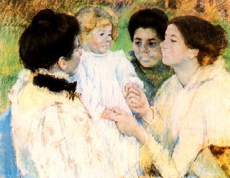 Mary Cassatt Women Admiring a Child France oil painting art